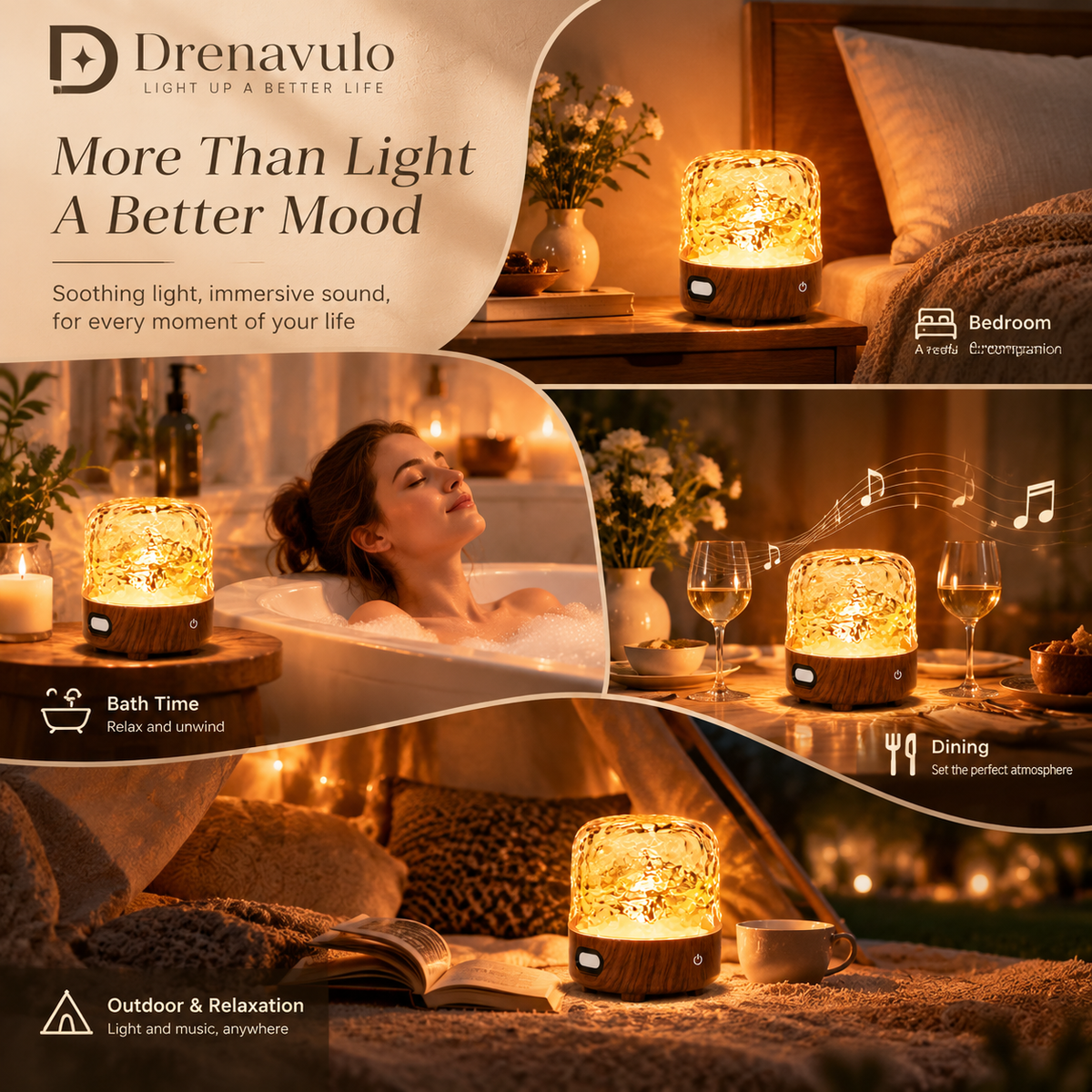 Drenavulo® Ripple Light Bluetooth Speaker Lamp