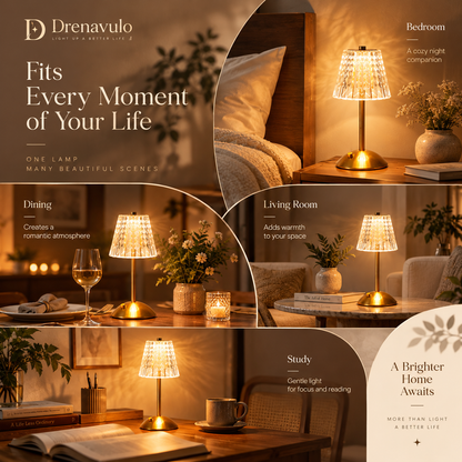 Drenavulo® Rechargeable Crystal Table Lamp