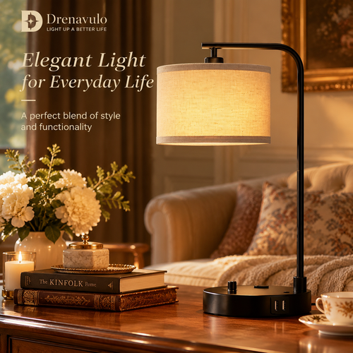 Drenavulo® Modern Linen Table Lamp