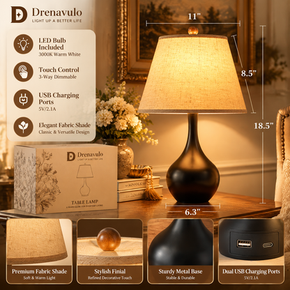 Drenavulo® Touch Control Table Lamp