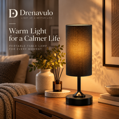 Drenavulo® Rechargeable Fabric Table Lamp