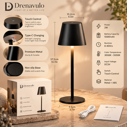 Drenavulo® Cordless Rechargeable Table Lamp