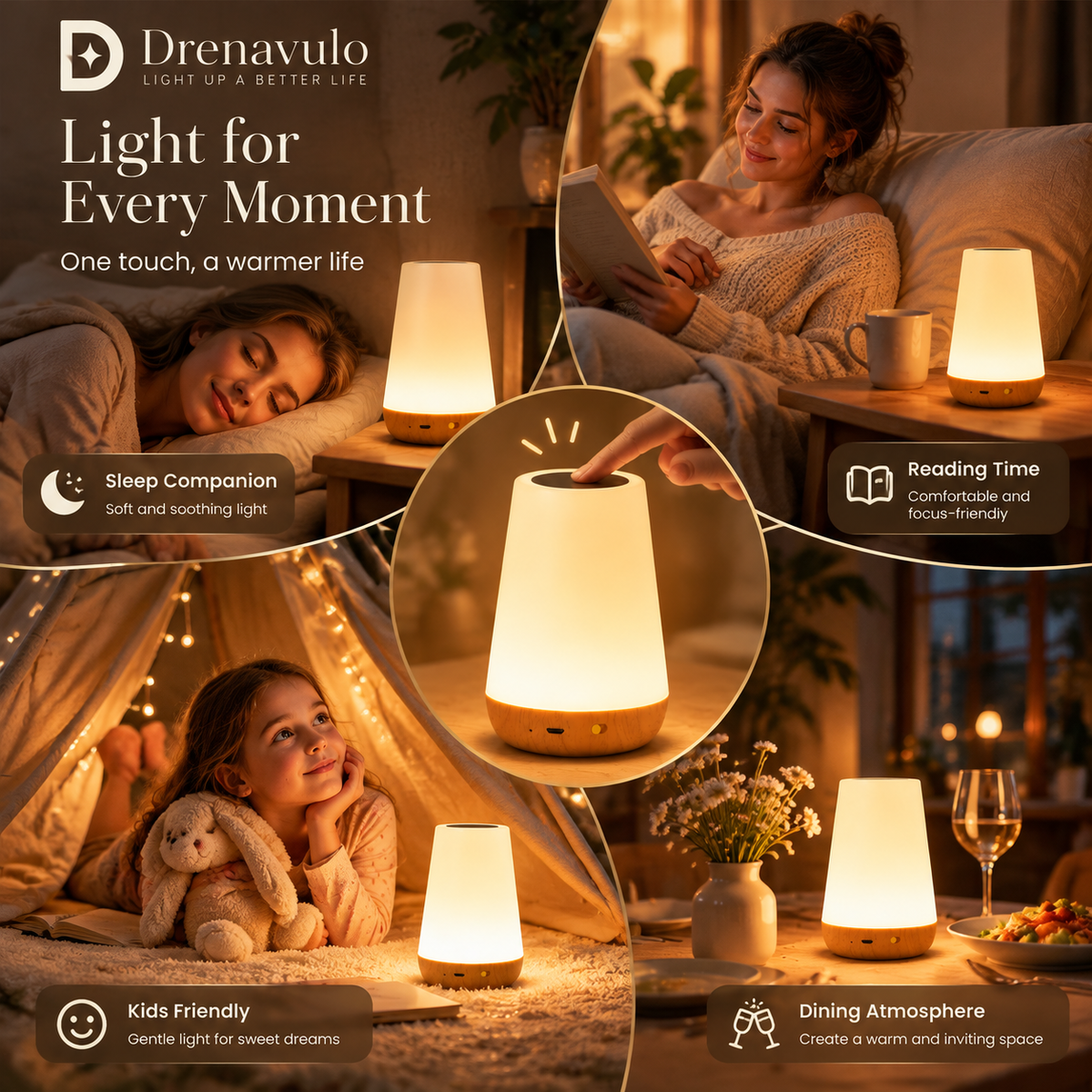 Drenavulo® Portable Touch Night Light